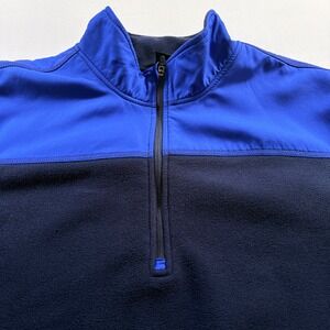 Starter Quarter Zip Fleece Pullover Mens 2XL Navy Blue Mock Neck Active Jacket